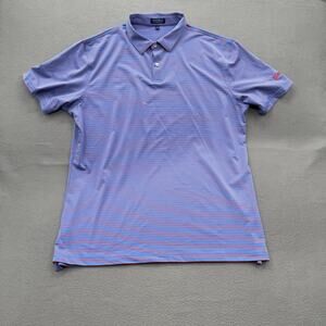 Peter Millar Polo Shirt Mens XL Blue Striped Performance Golf Legrand Stretch